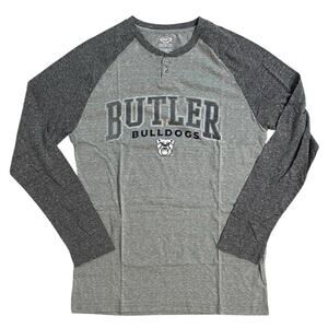 Butler Bulldogs Henley Shirt Mens Medium Gray Raglan Long Sleeve Tee  NWOT